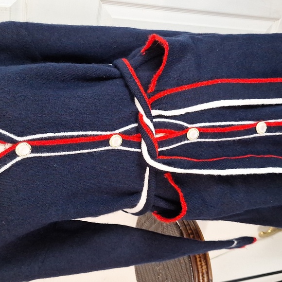 Vigoss Americano Pearl Button Red White Blue Sweater Cardigan NWT Med - Picture 6 of 10